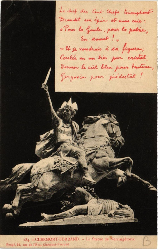 Carte postale ancienne Clermont-Ferrand La Statue de Vercingetorix à Clermont-Ferrand