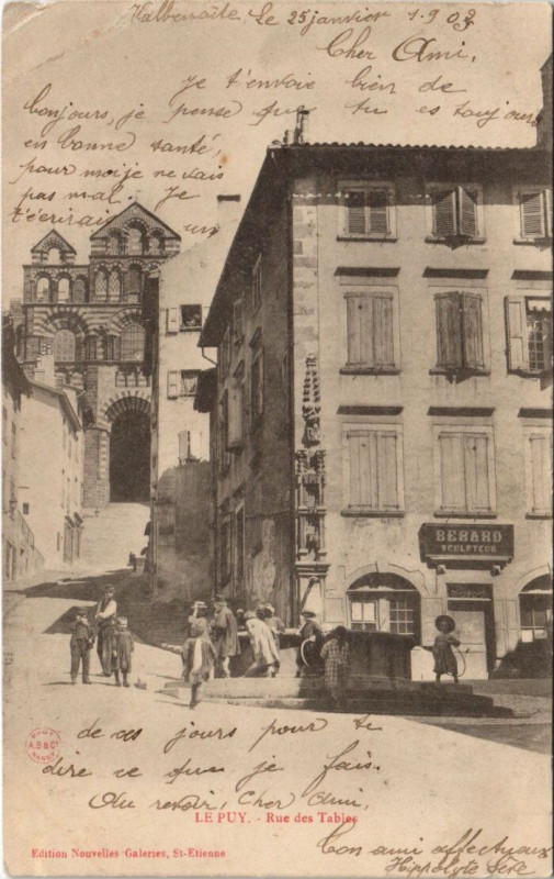 Carte postale ancienne Le Puy - Rue des Tablet