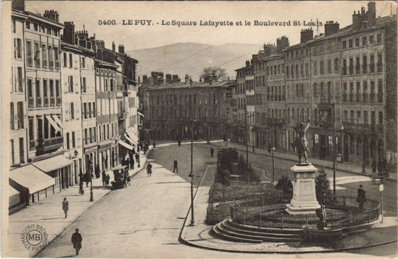 Carte postale ancienne Le Puy - Le square Lafayette