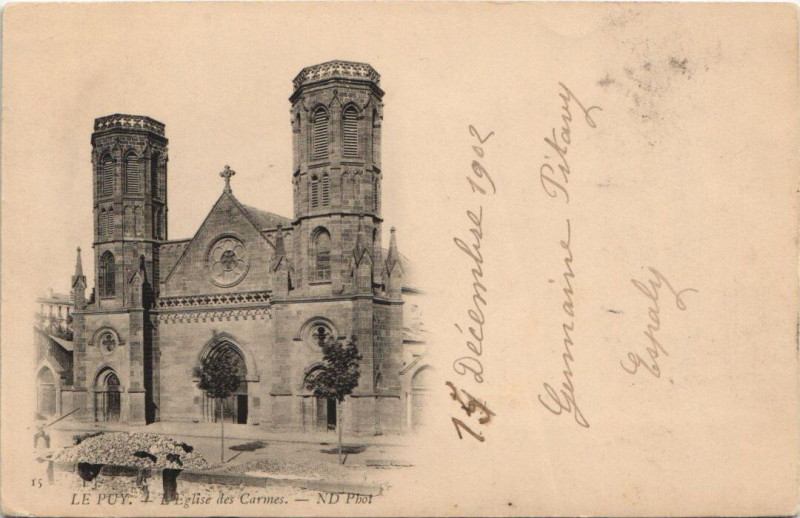 Carte postale ancienne Le Puy - L'Eglise des carnes
