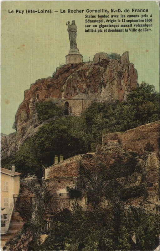 Carte postale ancienne Le Puy - Le rocher corneille
