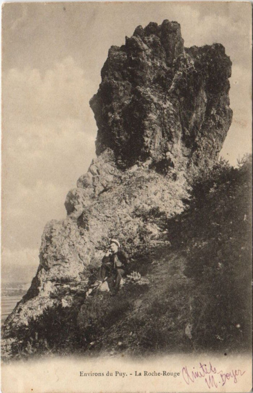 Carte postale ancienne Env. du Puy - La roche rouge