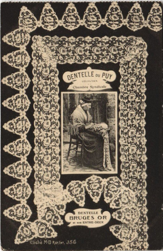 Carte postale ancienne DéeNTELLE Du Puy - Dentelle bruges or
