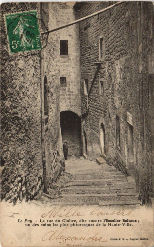 Carte postale ancienne Le Puy - La rue du