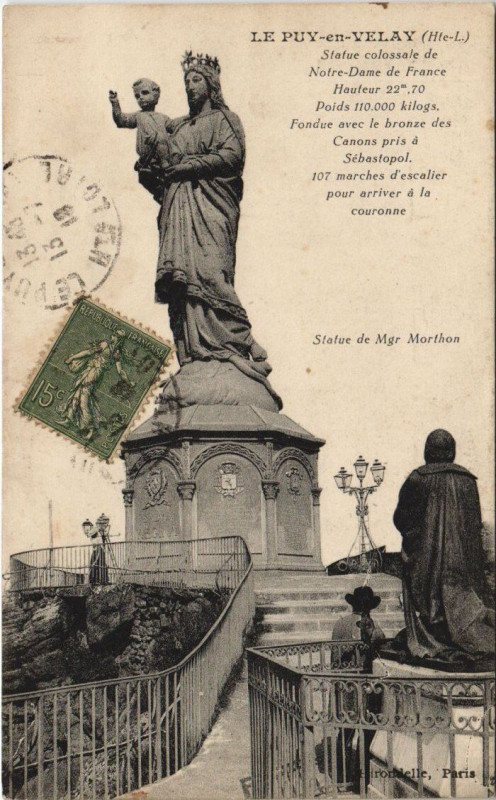 Carte postale ancienne Le Puy - Statue colossale