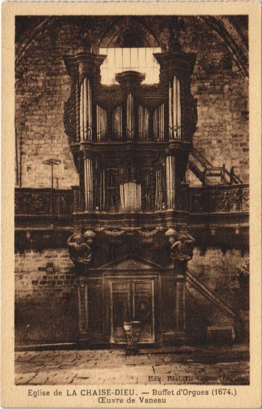 Carte postale ancienne Eglise de la Chaise-Dieu - Buffet d'orgues à La Chaise-Dieu