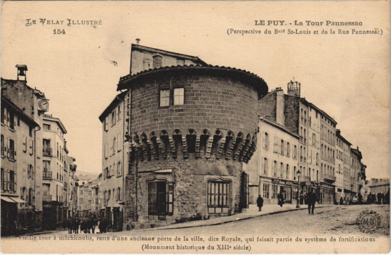 Carte postale ancienne Le Puy - La tour pannessac