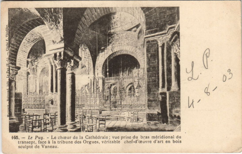 Carte postale ancienne Le Puy - lA Choeur De La CathédralE