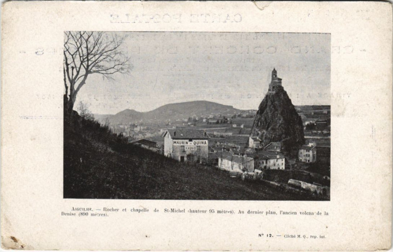 Carte postale ancienne Aiguilhr - Rocher et chapelle