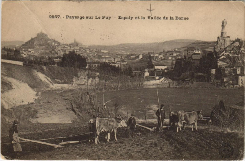Carte postale ancienne Le Puy - Espaly et la vallée de la borne à Borne