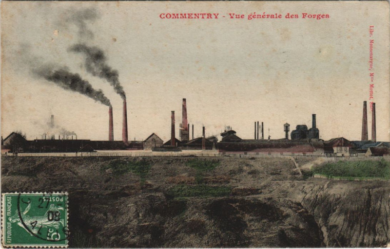 Carte postale ancienne Commentry vue generale des Forges France à Commentry
