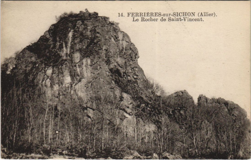 Carte postale ancienne Ferrieres-Sur-Sichon Le Rocher de Saint-Vincent