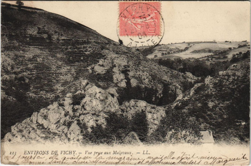 Carte postale ancienne Les Malavaux vue prise à Vaux