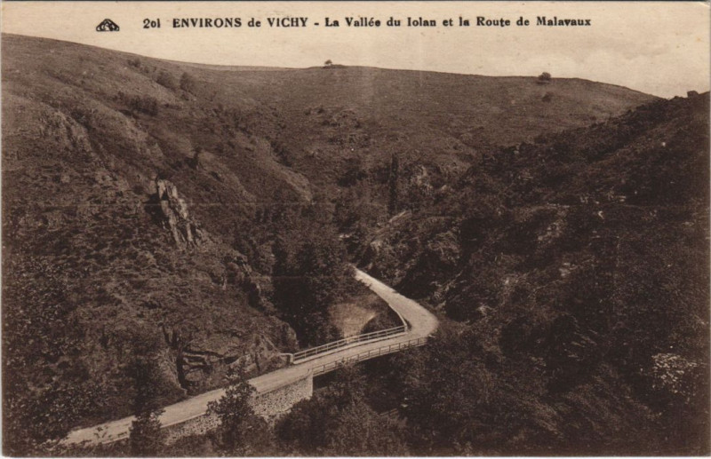Carte postale ancienne Route de Malavaux Vallee du Iolan à Vaux