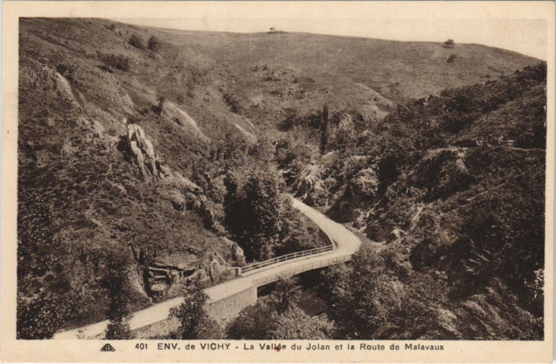 Carte postale ancienne Route de Malavaux Vallee du Iolan à Vaux