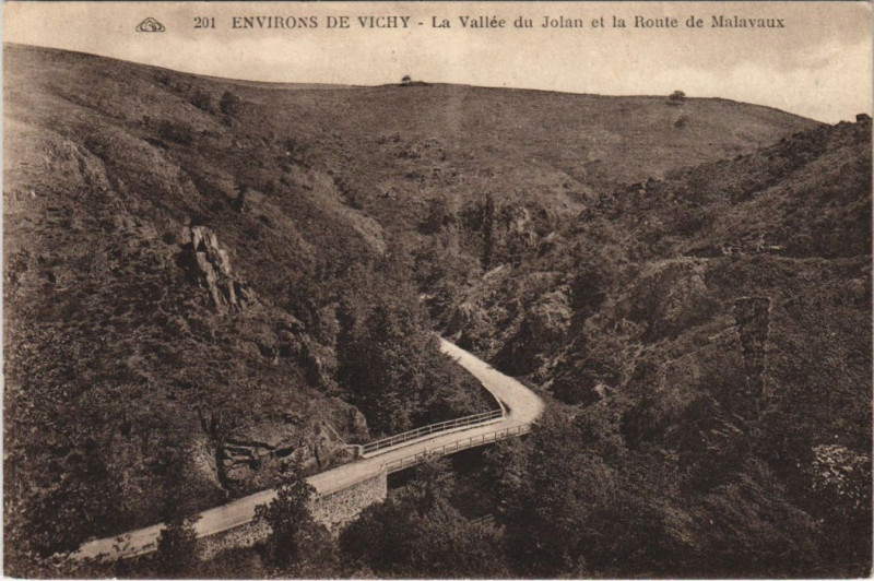 Carte postale ancienne Vallee du Jolan Route de malavaux à Vaux