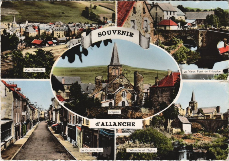 Carte postale ancienne Allanche Souvenir à Allanche