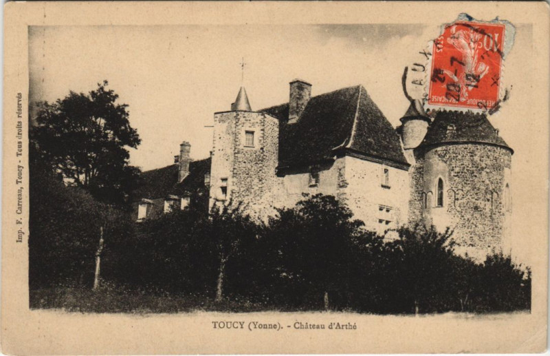 Carte postale ancienne Toucy Chateau d'Arthe à Toucy