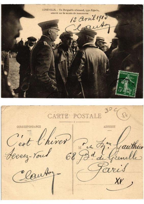 Carte postale ancienne Luneville Un Dirigeable allemand type Zeppelin