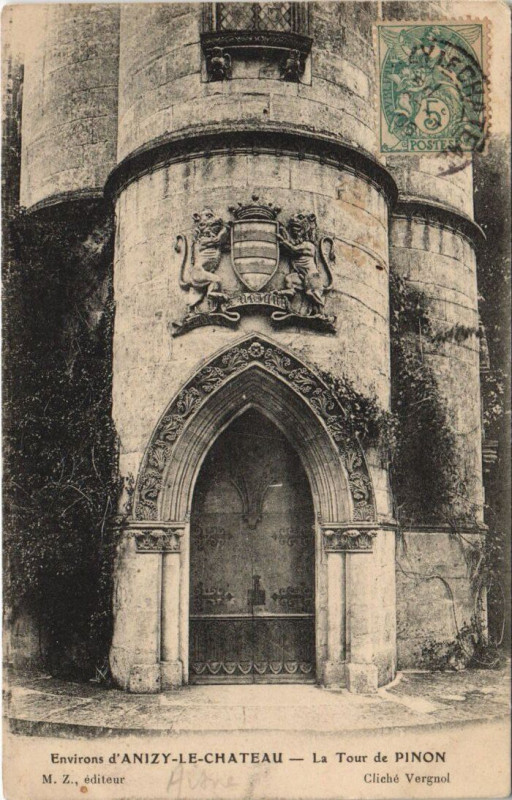 Carte postale ancienne Environs d'anizy le chateau La tour de pinon à Iron