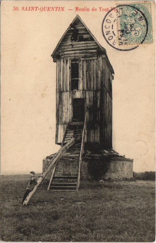 Carte postale ancienne Saint-Quentin Moulin de tout à Saint-Quentin