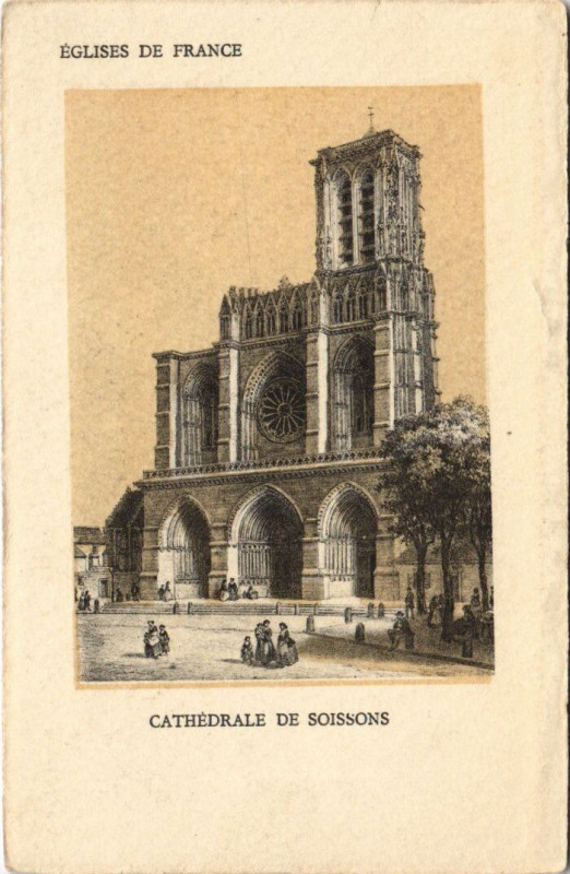 Carte postale ancienne Soissons Cathedrale de à Soissons