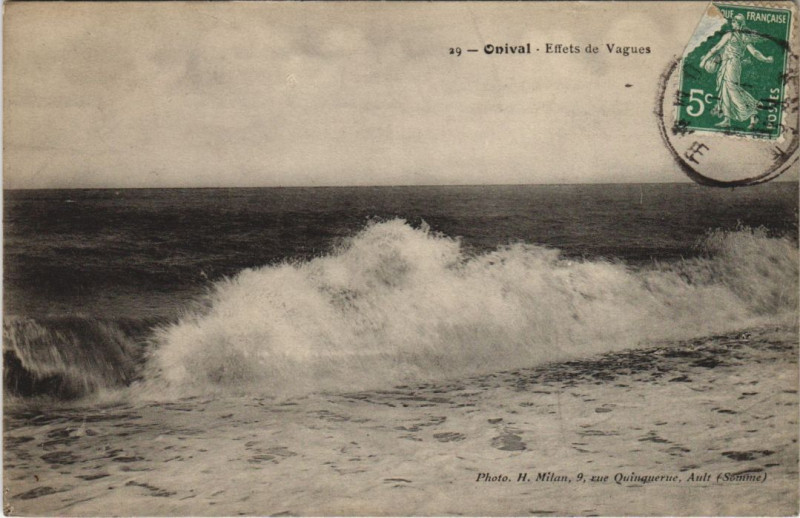 Carte postale ancienne Onival effet de vagues
