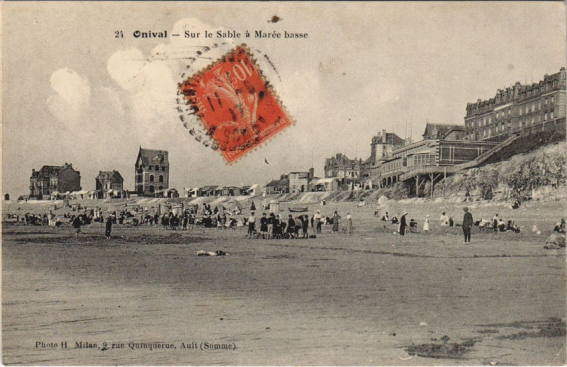 Carte postale ancienne Onival Sur le Sable a maree basse