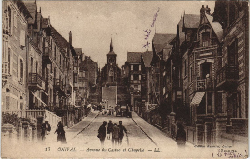 Carte postale ancienne Onival Avnue du Casino et Chapelle