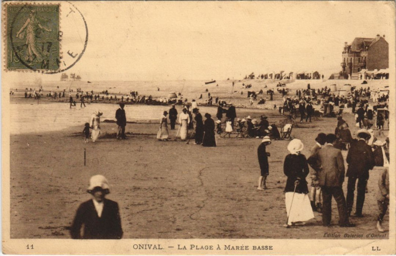 Carte postale ancienne Onival La Plage a maree basse