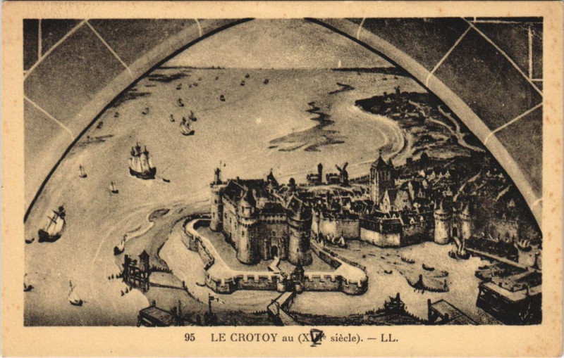 Carte postale ancienne Le Crotoy au Xiii siecle au Crotoy