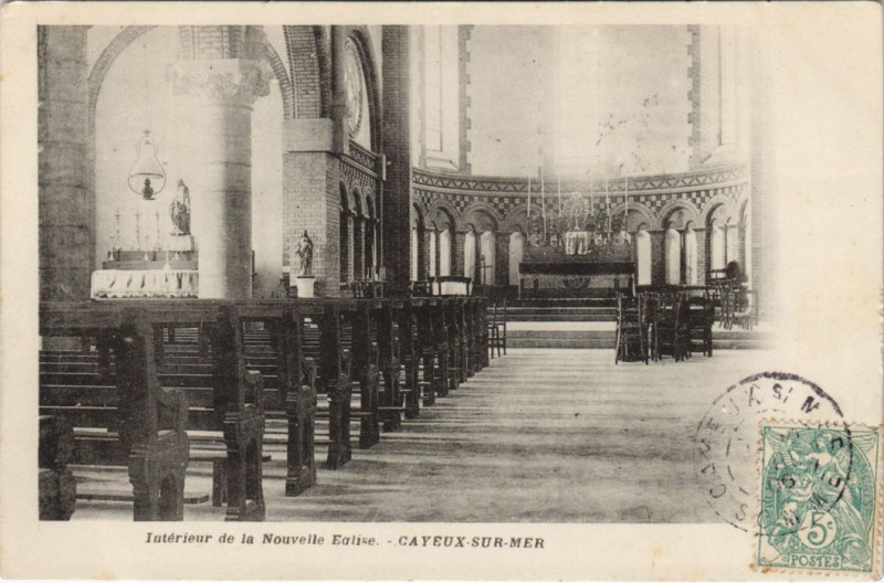 Carte postale ancienne Cayeux-Sur-Mer Nouvelle Eglise Interieur à Cayeux-sur-Mer