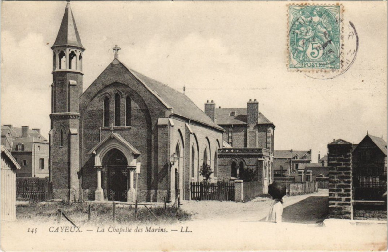 Carte postale ancienne Cayeux-Sur-Mer Chapelle des Marins à Cayeux-sur-Mer