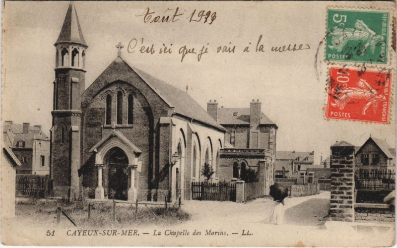 Carte postale ancienne Cayeux-Sur-Mer Chapelle des Marins à Cayeux-sur-Mer
