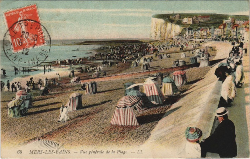 Carte postale ancienne Mers-Les-Bains Vue generale de la Plage à Mers-les-Bains