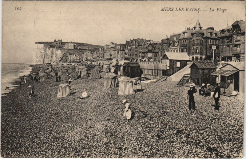 Carte postale ancienne Mers-Les-Bains La Plage à Mers-les-Bains