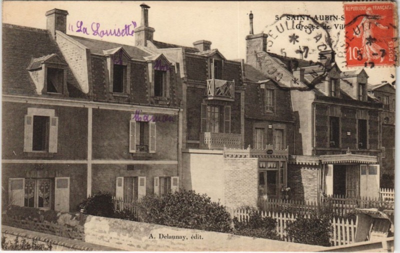 Carte postale ancienne Saint-Aubin Groupe de Villas