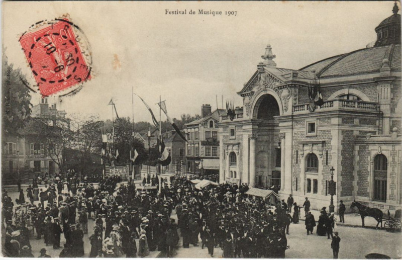 Carte postale ancienne Troyes Festival de Musique 1907 à Troyes
