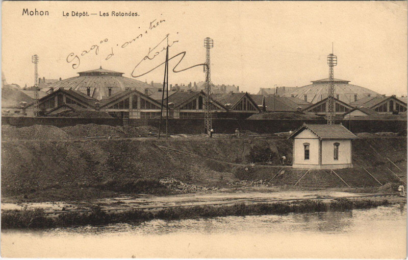 Carte postale ancienne Mohon - La Depot - Les Rotondes