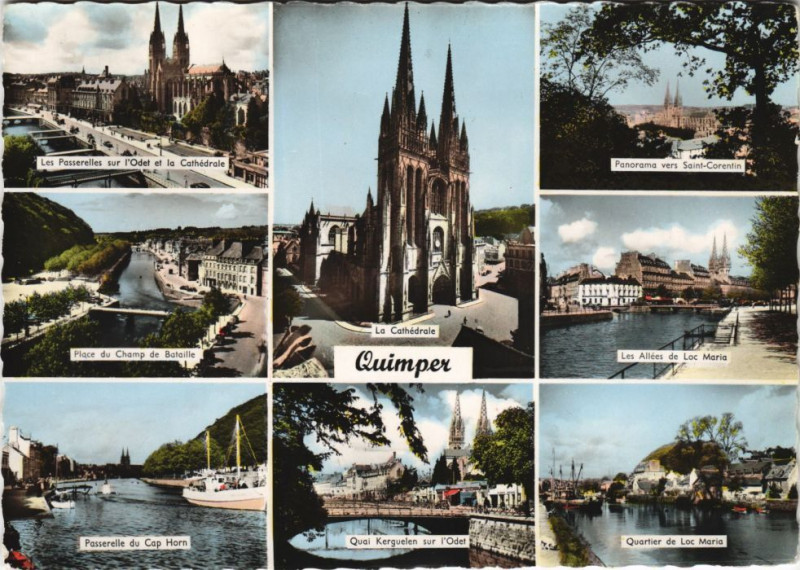 Carte postale ancienne Qimper Souvenir