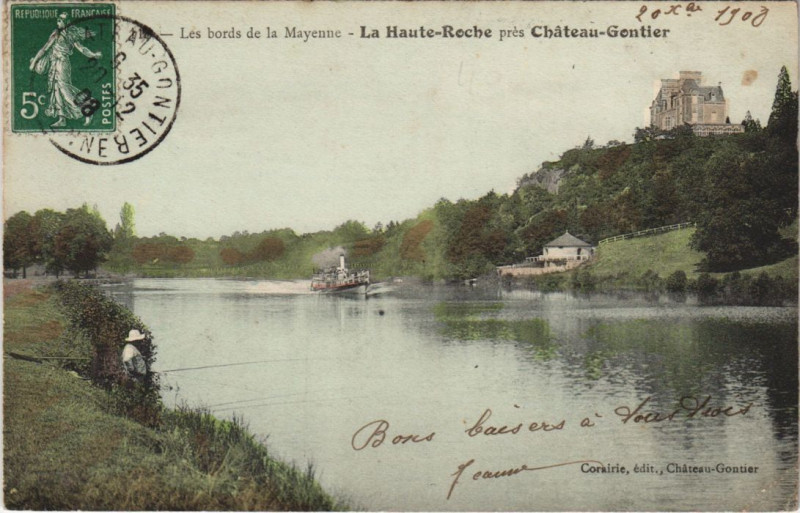 Carte postale ancienne La haute roche - Chateau gontier
