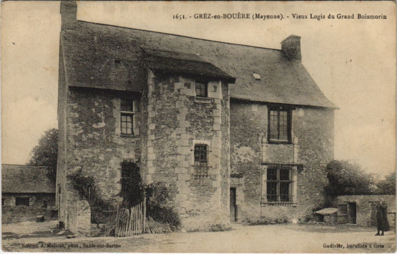 Carte postale ancienne Grez - en bouere - Vieux logis du grand