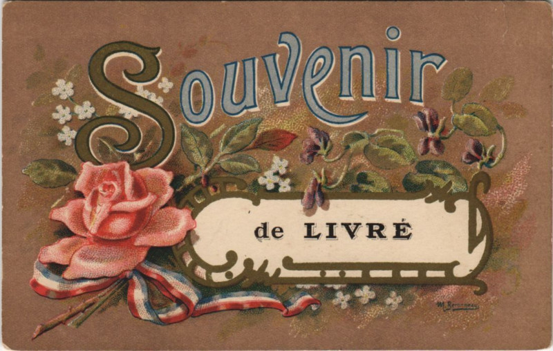 Carte postale ancienne Souvenir De livre