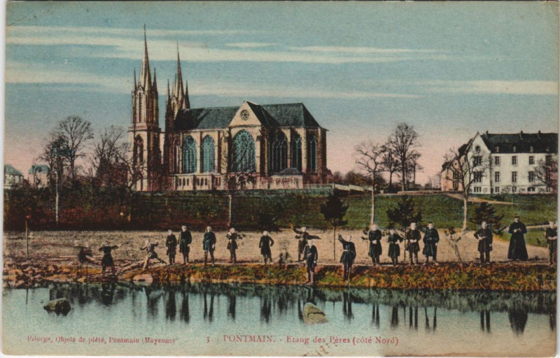 Carte postale ancienne Pontmain - Etang des peres à Pontmain