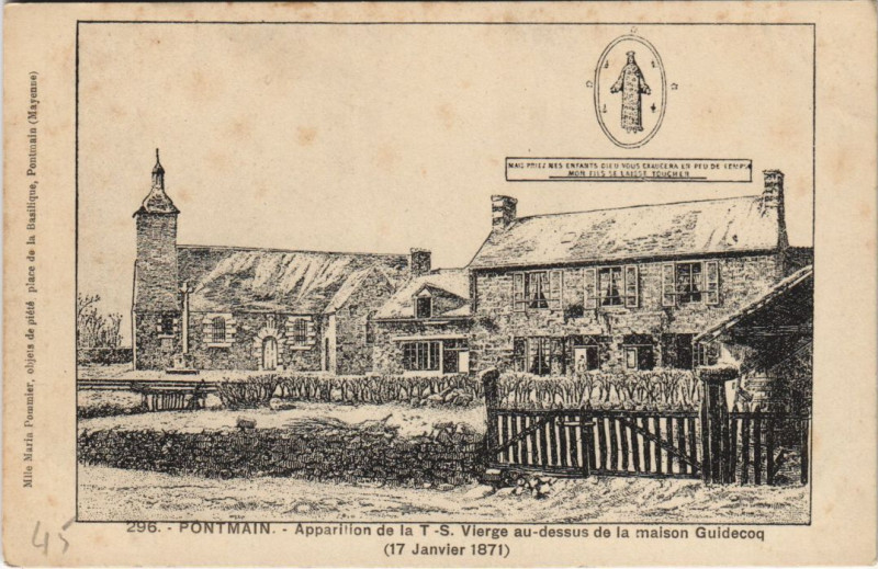 Carte postale ancienne Pontmain - Apparition de la à Pontmain