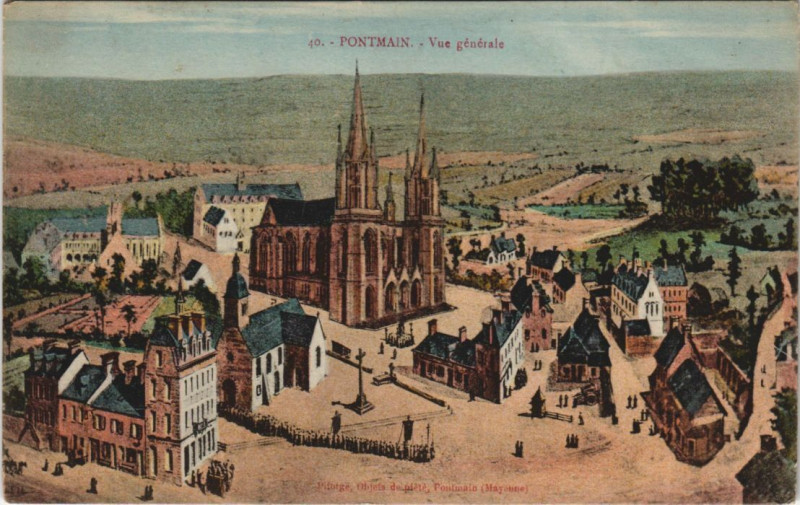 Carte postale ancienne Pontmain - Vue generale à Pontmain