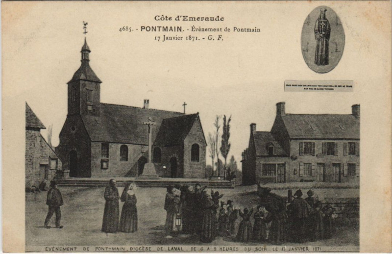 Carte postale ancienne Pontmain - Envenement de pontmain à Pontmain