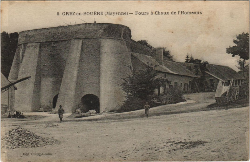 Carte postale ancienne Grez - en bouere - Four a chaux de l'homeaux