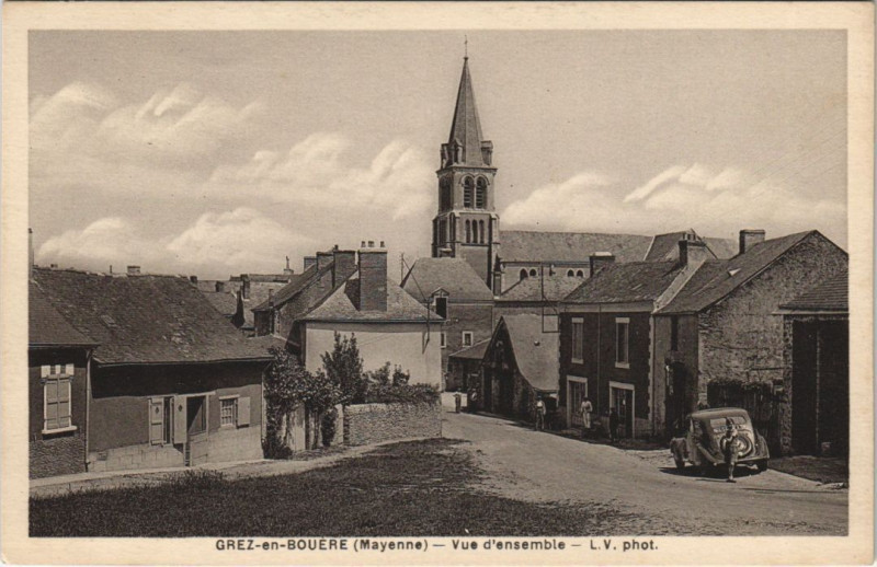 Carte postale ancienne Grez - en bouere - Vue d'ensemble