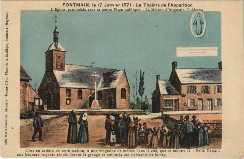 Carte postale ancienne Pontmain - Le theatre de l'apparition à Pontmain